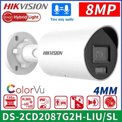 Hikvision DS-2CD2087G2H-LIU/SL 8MP ColorVu IP Bullet Camera 2-Way Audio IP67 4MM - Image 1 of 4