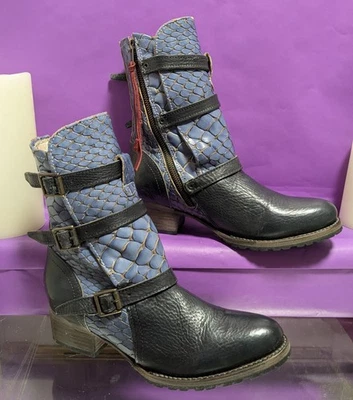 Freebird Apex Dos Tonos Azul Cocodrilo Cuero Repujado Mujer EE. UU. 10 Foto 1 de 4