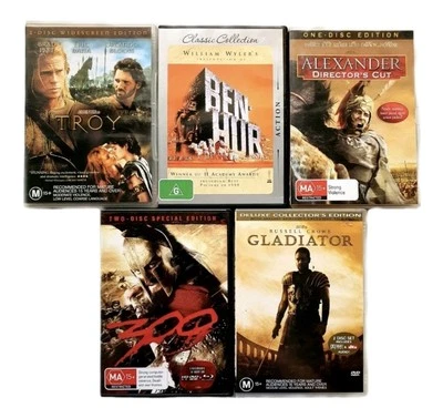 War, Action & History 5 x DVD Gift Set, Troy Ben Hur Alexander 300 Gladiator R4  - Image 1 of 4