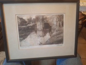 Nicholas Bervinchak 1941 grabado esclusas del canal Schuykill - Imagen 1 de 4