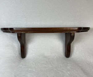 Solid Wood Wall Display Shelf 16"L x 6" D Double Bracket Scalloped Edge Cottage - Picture 1 of 17