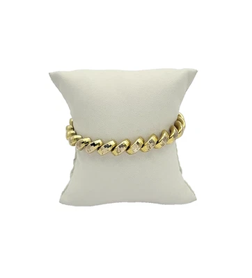 Gold-Tone 925 Sterling Silver Magnetic Closure Bendable Bracelet - Image 1 of 4