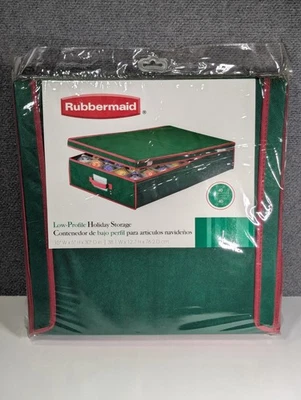 Genuine Rubbermaid Low Profile Holiday Ornament Green Storage Container - Image 1 of 2