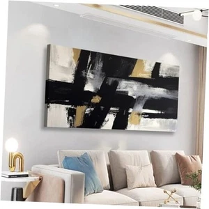 Abstract Canvas Wall Art for Living room Office Bedroom Black White Wall Art - Picture 1 of 8