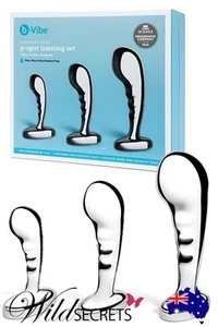 NEW B-Vibe 3 Piece Stainless Steel P Spot Training Set, Wild Secrets - Picture 1 of 7