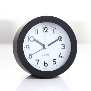 Wecker Circular Analog Leise Ohne Ticken Tischuhr Retro-Wecker Schwarz Weiß - Bild 1 von 10