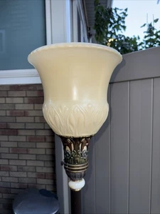 Vintage Unusual Torchiere Lamp Shade Original 11”Glass - Picture 1 of 12