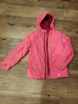 SPYDER Jóvenes Niñas Caliente Rosa Neón Naranja Con Capucha Invierno Esquí Chaqueta Abrigo Talla 12 Foto 1 de 4
