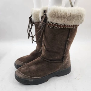 UGG 5273 Women's Ultimate Cuff Brown Suede Sheepskin Boots Sz 6 - Picture 1 of 11