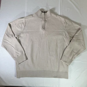 Dockers Men’s Sweater Size XL 1/4 Zip Mock Neck Pullover Classic Beigh - Picture 1 of 11