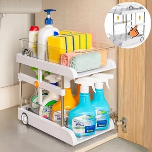 Fregadero multiusos todo en uno y organizador de gabinete de baño ajustable en altura... - Imagen 1 de 5