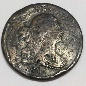 1805 Draped Bust Half Cent Rare Date - Picture 1 of 2