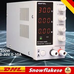 Einstellbar 0-30V 0-10A Labornetzgerät DC Schaltnetzteil 3 Digits Display 300W - Bild 1 von 10