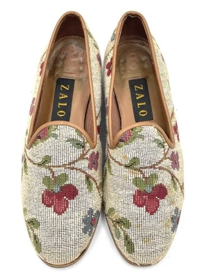 Zalo Needlepoint Vintage Loafers Women’s Shoes Size 6.5M Tapestry Slippers Spain - Image 1 of 4