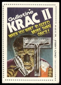 1979 Fleer Crazy Labels #31 Gullotine Krac - Picture 1 of 2