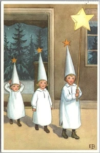 Vintage Artist-Signed ELSA BESKOW Postcard "Stjarngossarna" Christmas / Holiday - Picture 1 of 2