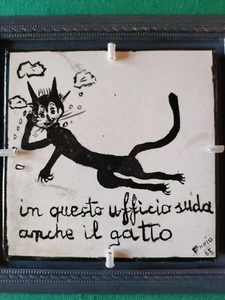 Mattonella in maiolica dipinta 1965 Potenza Picena - Foto 1 di 6