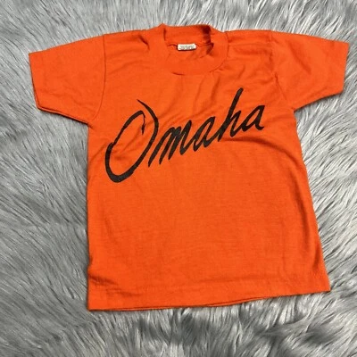 Vintage 80s Toddler Orange Black Omaha T Shirt - Image 1 of 4