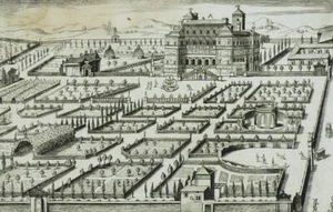 ROMA - Vista - "Villa Borghese"" - incisione su rame del 1700 - Foto 1 di 2