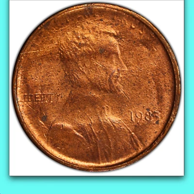 1983 PCGS MS64RB Struck-Through (Cloth?) 🔴 $1,250+ Elsewhere ✅✅ Lincoln Cent 1C - Image 1 of 4