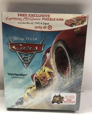 🍇 Cars 3 Blu-ray and DVD (w/ Target Exclusive Puzzle Car and Mini Movie)NEW‼️ - Image 1 of 3