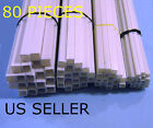 STYRENE SQUARE TUBES - 80 PIECE LOT - 4 SIZES - WITH 1/8" 1/4"