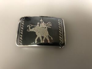VINTAGE STERLING SILVER NIELLO BELT BUCKLE FROM SIAM