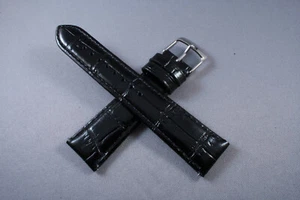 22 mm schwarz Echtleder Wechselband Armband passt Fossil FS5838 Uhr - Bild 1 von 5