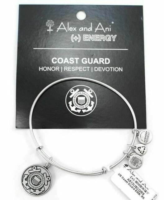 Alex and Ani Rafaelian Silver US Coast Guard Expandable Bracelet AS12USCGRS