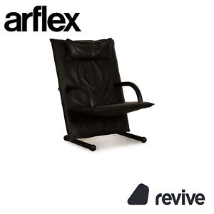Arflex Leather Armchair T-Series Black By Burkhard Vogtherr