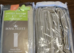 ONE Royal Velvet Supreme, Pinch Pleat Back Tab Panel 50" x 95" Linen, JCP New - Picture 1 of 4