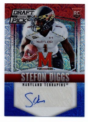 2015 Panini Prizm Draft Picks #243 Stefon Diggs Auto MOJO RED WHITE BLUE RC - Image 1 of 2