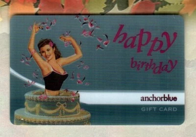 Tarjeta de regalo ANCHOR BLUE feliz cumpleaños, niña saliendo de un pastel (2005) ( $0) Foto 1 de 2