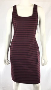 Iris Women's Dress Size L Sheath Exposed Zipper Stretch Sleeveless Striped - Picture 1 of 8