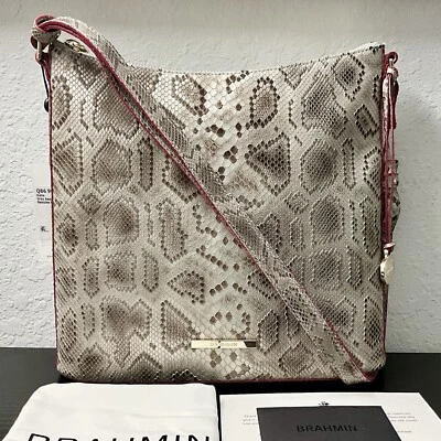 Brahmin Katie PEWTER PLATA SERPIENTE Estampado Cuero Genuino ETIQUETADO Gris Surtido Nuevo Con Etiquetas Foto 1 de 4