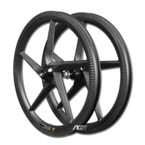 20inch 451 5 Spokes Road Bike Wheelset Carbon Fiber Clincher Bicycle Wheels 28H - Picture 1 of 10