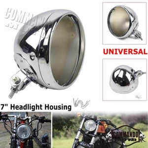 7" Motorcycle Headlight Housing Bucket Shell For Harley Sportster Chopper Dyna - Picture 1 of 6