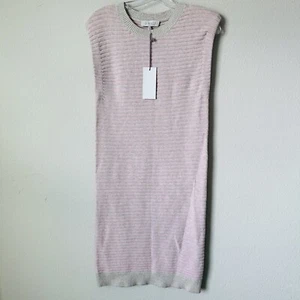Wayf Pink Ribbed Stripe Sweater Dress Sz S NWT B-2 - Picture 1 of 5