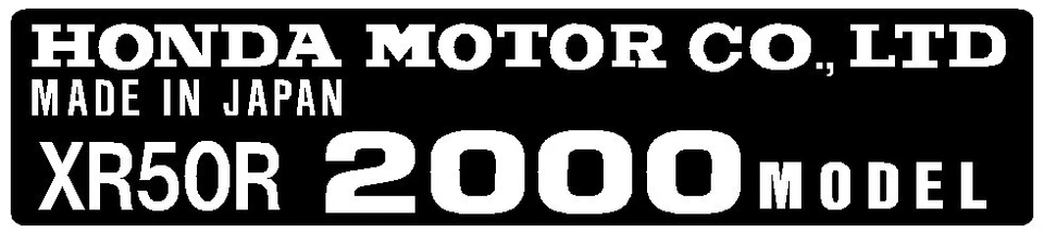 ETIQUETA DE TUBO DE DIRECCIÓN HONDA XR50R AU / CALCOMANÍA DE MARCO REPRO  Foto 1 de 1