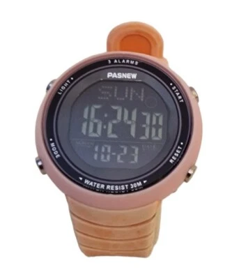 Reloj cronógrafo digital con alarma digital LCD inverso para mujer 30 m rosa  Foto 1 de 4