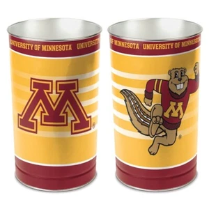 MINNESOTA GOLDEN GOPHERS 15"X10.5" TRASH CAN WASTEBASKET NEW WINCRAFT 👀 - Picture 1 of 1