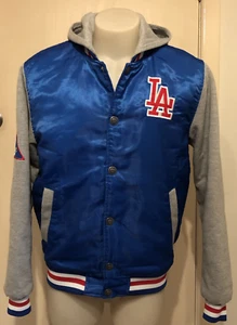 LA Dodgers Majestic Athletic Satin Finish Jacket with Hood Size L - Picture 1 of 13