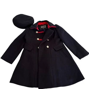 Rothschild Coat Navy Blue size 5-6 Metal Buttons Red lining - Picture 1 of 11