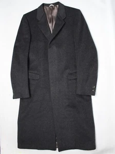 VTG Lubiam Winter Coat Mens 36R Gray Wool Cashmere Blend Made in Italy - Picture 1 of 8