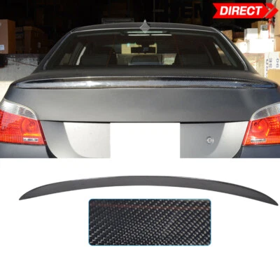 Fits 04-10 BMW 5 Series E60 4 Door Sedan Carbon Fiber Trunk Spoiler Lip Wing CF - Image 1 of 4