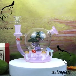 Mashroom Bong: 5,3 Zoll rosa Bonsai Glas Recycler Rauchbong Tabak Shisha 14,4 - Bild 1 von 7