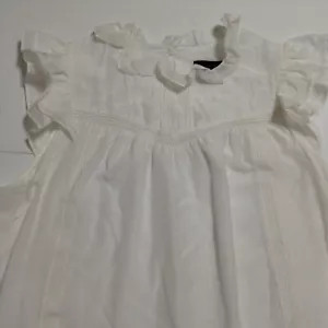 J Crew Blouse Womens Medium White Flutter Sleeve Top Cotton Silk Voile Lined - Picture 1 of 9