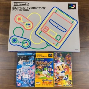 Nintendo Super Famicom Game Console System SFC SHVC-JPN1 Unused w/3 Game soft - Picture 1 of 7
