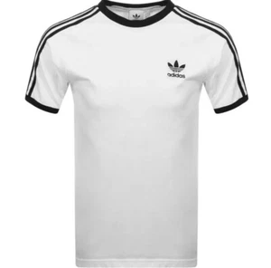 Adidas Originals Herren 3 Streifen Baumwolle T-Shirt Rundhalsausschnitt kurzärmeliges Oberteil - Bild 1 von 8