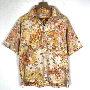 VTG SURF LINE HAWAII Shirt Men's Sz L 44" Floral Reverse Print Camp 1/2 Button - Picture 1 of 8